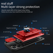 Custodia per telefono scorrevole Camshield TPU + PC con slot per schede, For iPhone 14 Pro Max