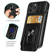Custodia per telefono scorrevole Camshield TPU + PC con slot per schede, For iPhone 14 Pro Max