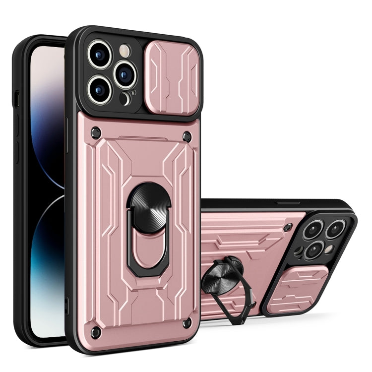 Custodia scorrevole TPU con slot carte per iPhone 14 Pro Max