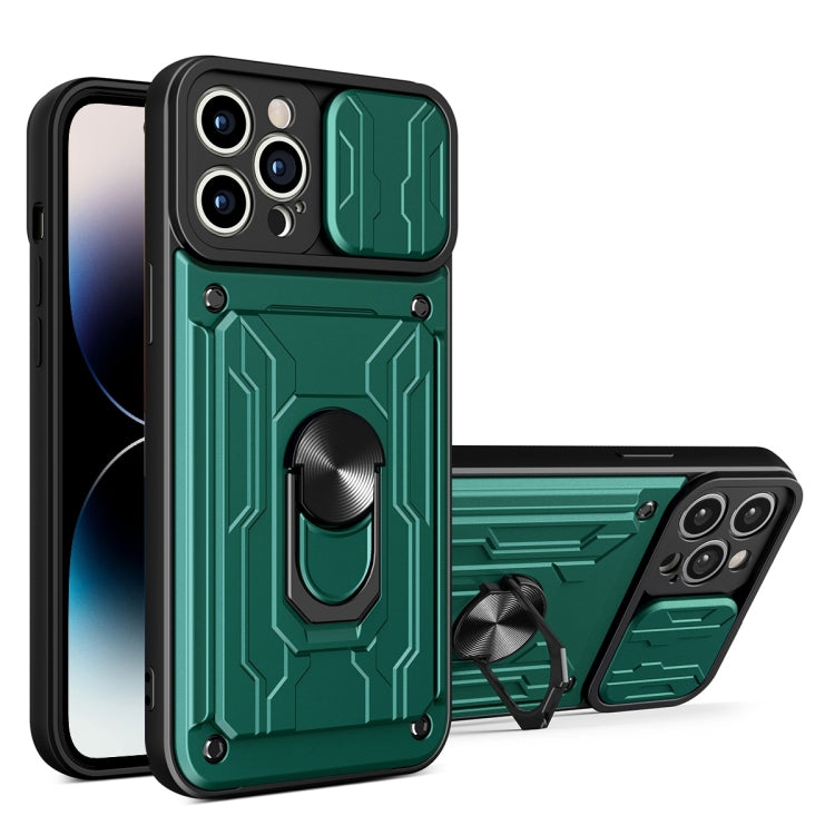 Custodia scorrevole TPU con slot carte per iPhone 14 Pro Max