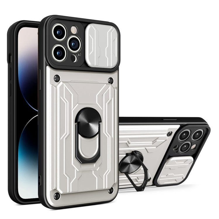Custodia scorrevole TPU con slot carte per iPhone 14 Pro Max