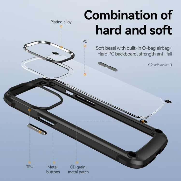 Custodia TPU e PC con protezione obiettivo per iPhone 14 Pro Max