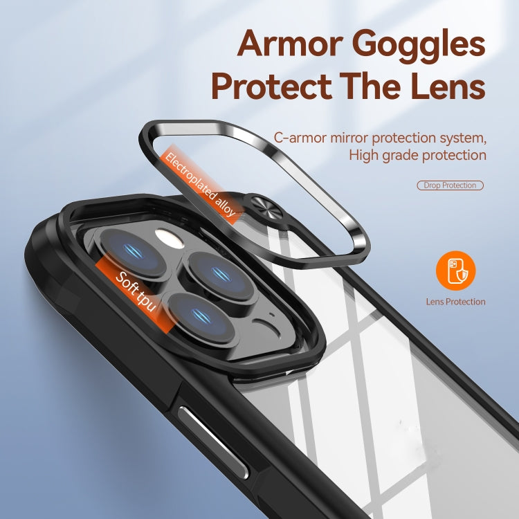 Custodia TPU e PC con protezione obiettivo per iPhone 14 Pro Max