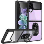 TPU trasparente + custodia per telefono con supporto per anello in acrilico, For Samsung Galaxy Z Flip4 5G