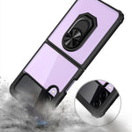 TPU trasparente + custodia per telefono con supporto per anello in acrilico, For Samsung Galaxy Z Flip4 5G