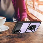 TPU trasparente + custodia per telefono con supporto per anello in acrilico, For Samsung Galaxy Z Flip4 5G