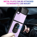 TPU trasparente + custodia per telefono con supporto per anello in acrilico, For Samsung Galaxy Z Flip4 5G