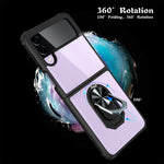 TPU trasparente + custodia per telefono con supporto per anello in acrilico, For Samsung Galaxy Z Flip4 5G