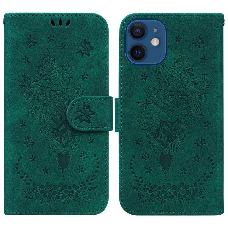 Custodia portafoglio in pelle con farfalla per iPhone SE e 12