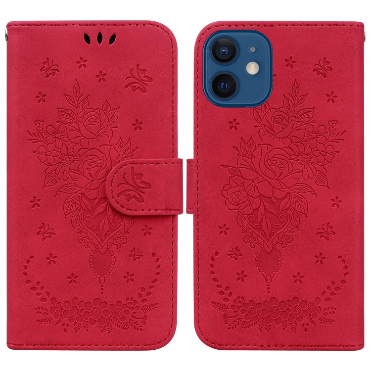Custodia portafoglio in pelle con farfalla per iPhone SE e 12