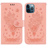 Custodia portafoglio in pelle con farfalla per iPhone SE e 12
