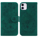 Custodia portafoglio in pelle goffrata rosa per iPhone 11 e 13 Pr