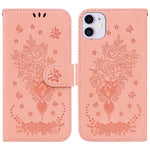 Custodia portafoglio in pelle goffrata rosa per iPhone 11 e 13 Pr