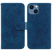 Custodia per telefono in pelle goffrata farfalla rosa, For iPhone 13, For iPhone 13 mini, For iPhone 13 Pro, For iPhone XS / X