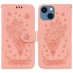 Custodia portafoglio in pelle rosa con cavalletto per iPhone 13 e