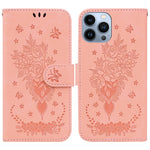 Custodia portafoglio in pelle rosa con cavalletto per iPhone 13 e