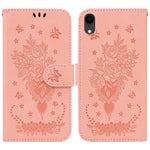 Custodia portafoglio in pelle rosa per iPhone XR e XS Max