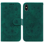 Custodia portafoglio in pelle rosa per iPhone XR e XS Max