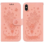 Custodia portafoglio in pelle rosa per iPhone XR e XS Max