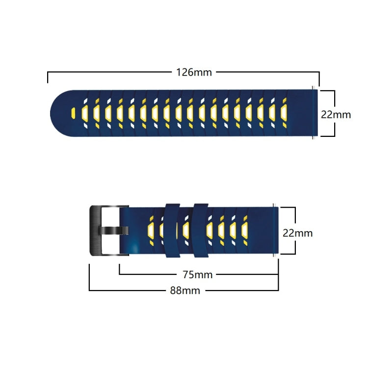 Cinturino trapezoidale in silicone a tre file di fori, For Huawei Watch GT Runner