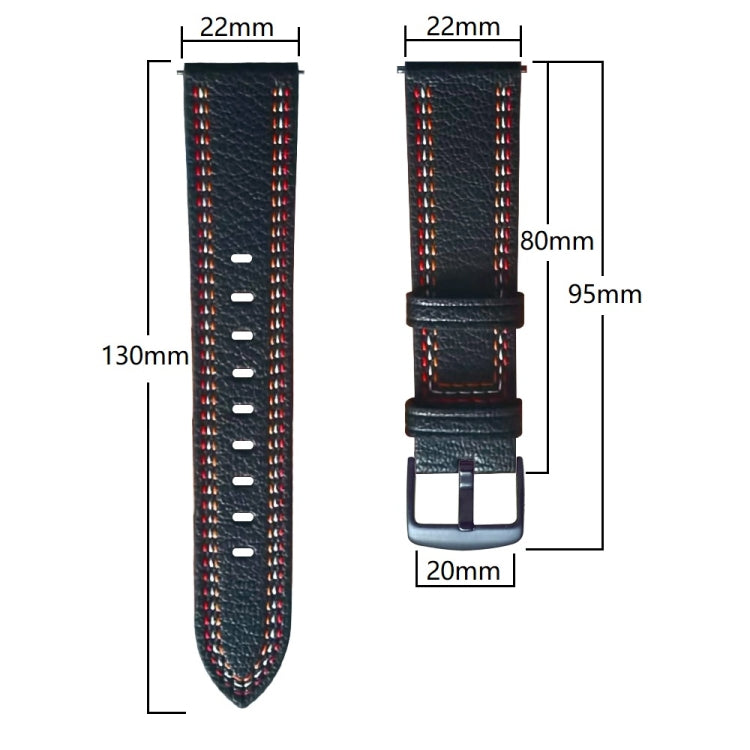 Cinturino per orologio in vera pelle con cuciture tricolori, For Huawei Watch GT 3