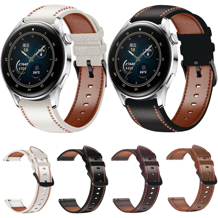Cinturino per orologio in vera pelle con cuciture tricolori, For Huawei Watch GT 3