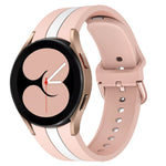 Per Samsung Galaxy Watch4 40 / 44mm / Watch4 Classic 42 / 46mm Cinturino in silicone bicolore a tre strisce verticali