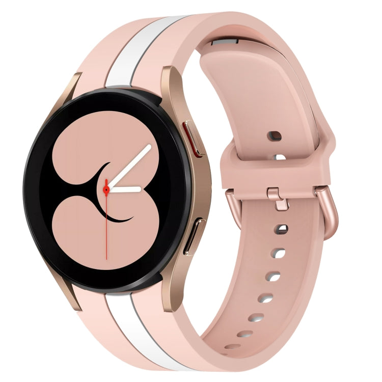 Per Samsung Galaxy Watch4 40 / 44mm / Watch4 Classic 42 / 46mm Cinturino in silicone bicolore a tre strisce verticali