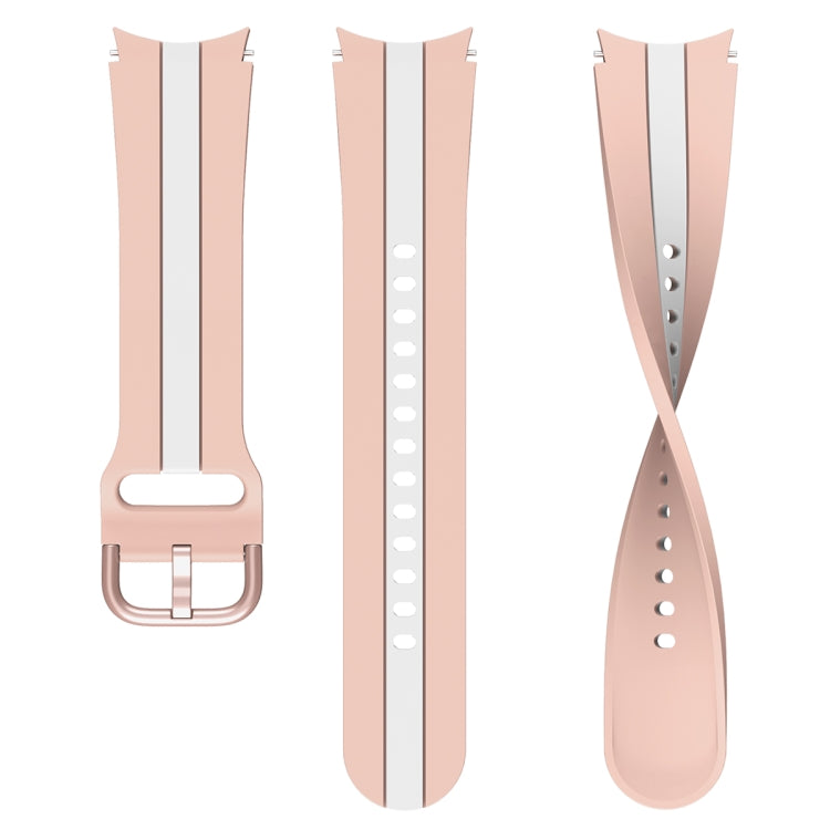 Per Samsung Galaxy Watch4 40 / 44mm / Watch4 Classic 42 / 46mm Cinturino in silicone bicolore a tre strisce verticali