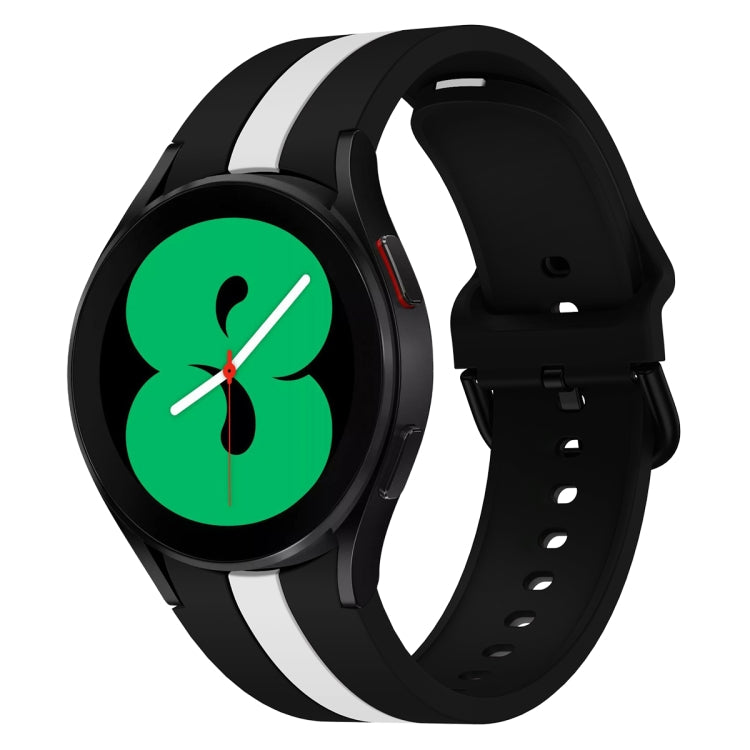 Per Samsung Galaxy Watch4 40 / 44mm / Watch4 Classic 42 / 46mm Cinturino in silicone bicolore a tre strisce verticali