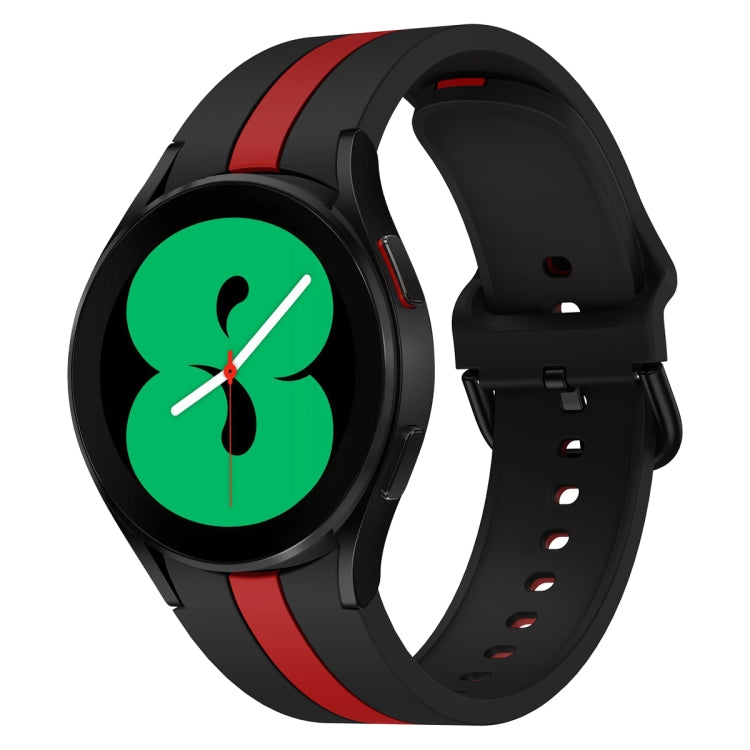 Per Samsung Galaxy Watch4 40 / 44mm / Watch4 Classic 42 / 46mm Cinturino in silicone bicolore a tre strisce verticali