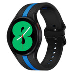 Per Samsung Galaxy Watch4 40 / 44mm / Watch4 Classic 42 / 46mm Cinturino in silicone bicolore a tre strisce verticali