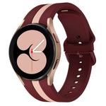 Per Samsung Galaxy Watch4 40 / 44mm / Watch4 Classic 42 / 46mm Cinturino in silicone bicolore a tre strisce verticali