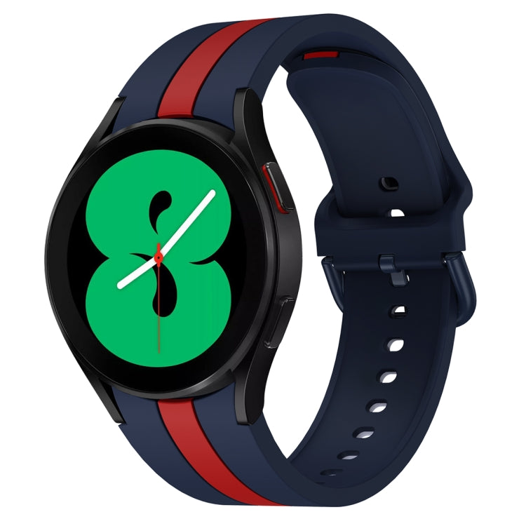 Per Samsung Galaxy Watch4 40 / 44mm / Watch4 Classic 42 / 46mm Cinturino in silicone bicolore a tre strisce verticali