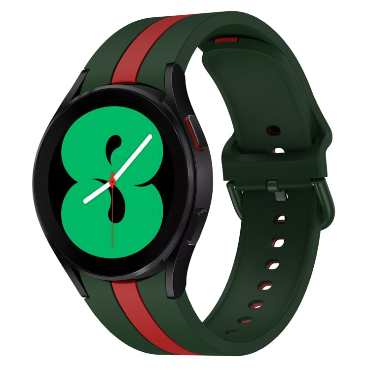 Per Samsung Galaxy Watch4 40 / 44mm / Watch4 Classic 42 / 46mm Cinturino in silicone bicolore a tre strisce verticali