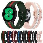Per Samsung Galaxy Watch4 40 / 44mm / Watch4 Classic 42 / 46mm Cinturino in silicone bicolore a tre strisce verticali