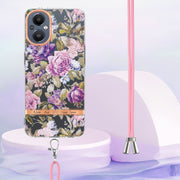 Custodia per telefono in TPU serie Flowers con cordino, For OnePlus N20 5G, For OPPO Realme 9 Pro+ 5G, For OPPO Realme 9 Pro 5G, For OPPO Realme 9i/A36/A96 4G