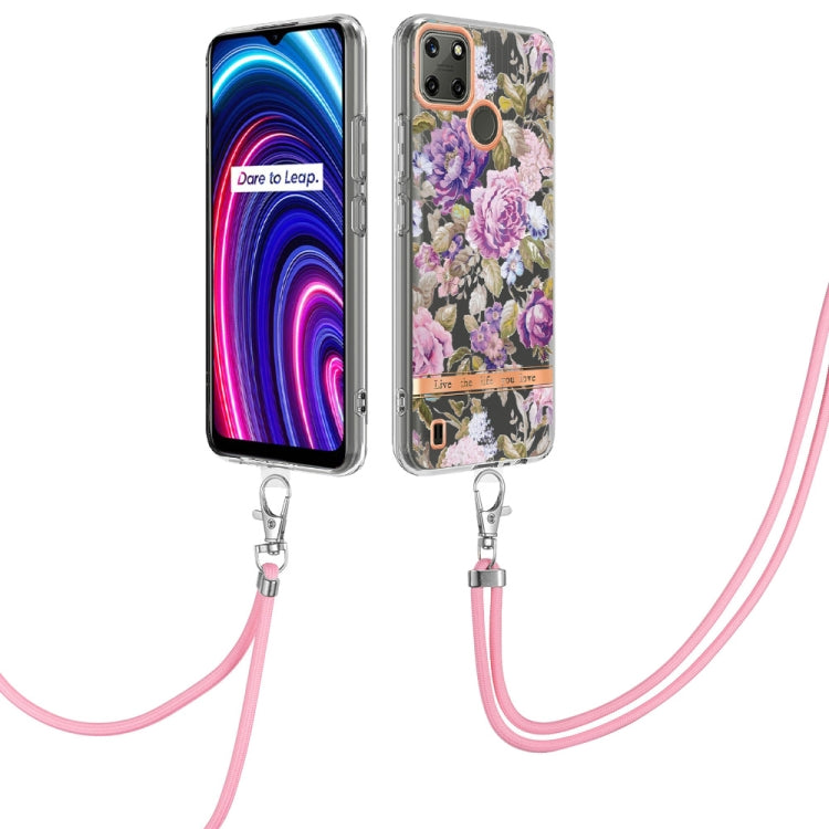 Custodia per telefono in TPU serie Flowers con cordino, For OPPO Realme C21Y, For Xiaomi Redmi Note 11s, For Samsung Galaxy A13, For Samsung Galaxy A23