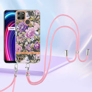 Custodia per telefono in TPU serie Flowers con cordino, For OPPO Realme C21Y, For Xiaomi Redmi Note 11s, For Samsung Galaxy A13, For Samsung Galaxy A23