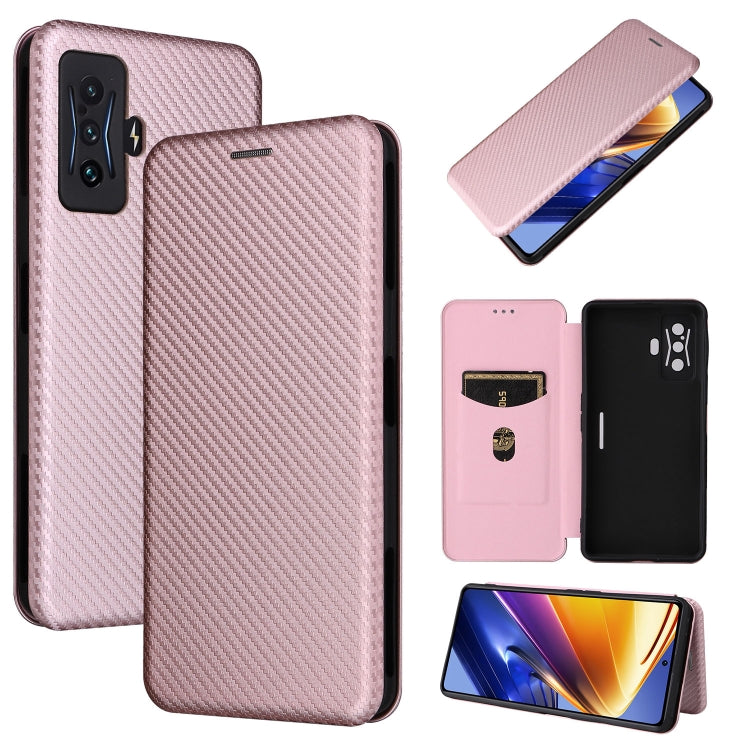 Custodia per telefono in pelle con vibrazione orizzontale magnetica in fibra di carbonio, For Xiaomi Poco F4 GT/Redmi K50 Gaming