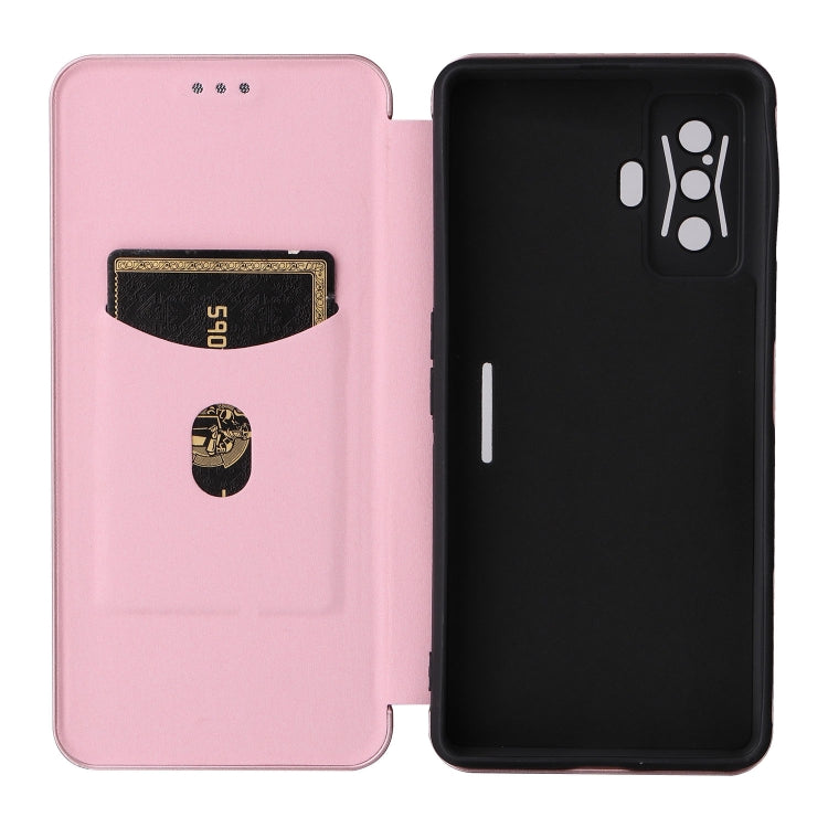 Custodia per telefono in pelle con vibrazione orizzontale magnetica in fibra di carbonio, For Xiaomi Poco F4 GT/Redmi K50 Gaming