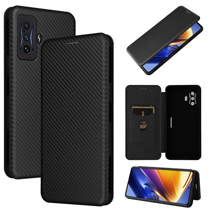 Custodia per telefono in pelle con vibrazione orizzontale magnetica in fibra di carbonio, For Xiaomi Poco F4 GT/Redmi K50 Gaming