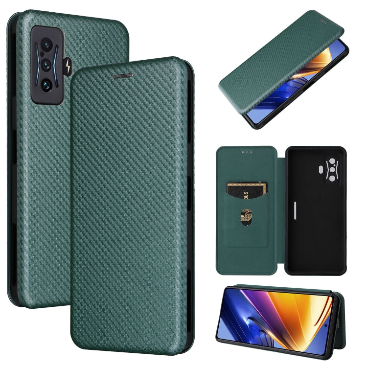 Custodia per telefono in pelle con vibrazione orizzontale magnetica in fibra di carbonio, For Xiaomi Poco F4 GT/Redmi K50 Gaming