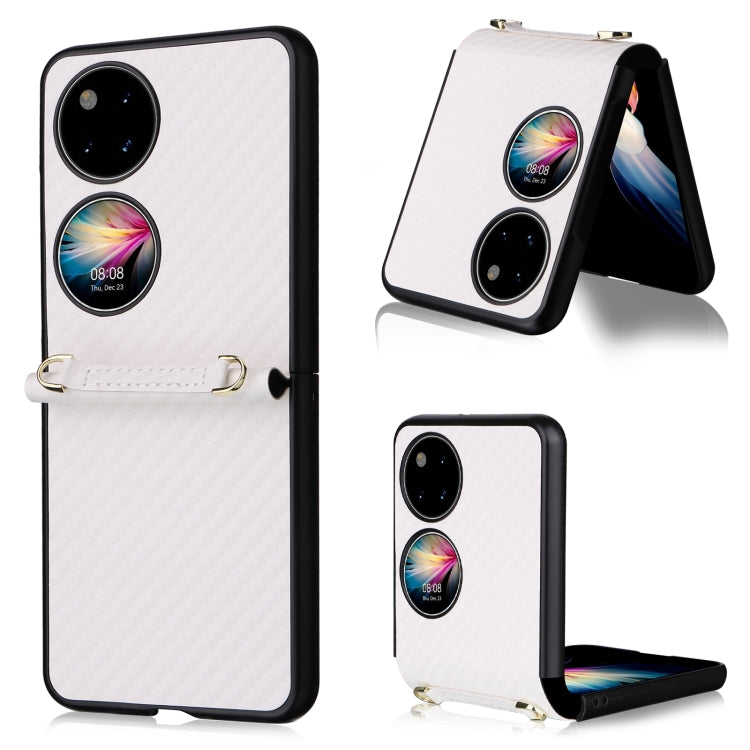 Custodia per telefono PU + TPU in fibra di carbonio, For Huawei P50 Pocket