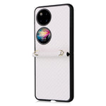 Custodia per telefono PU + TPU in fibra di carbonio, For Huawei P50 Pocket