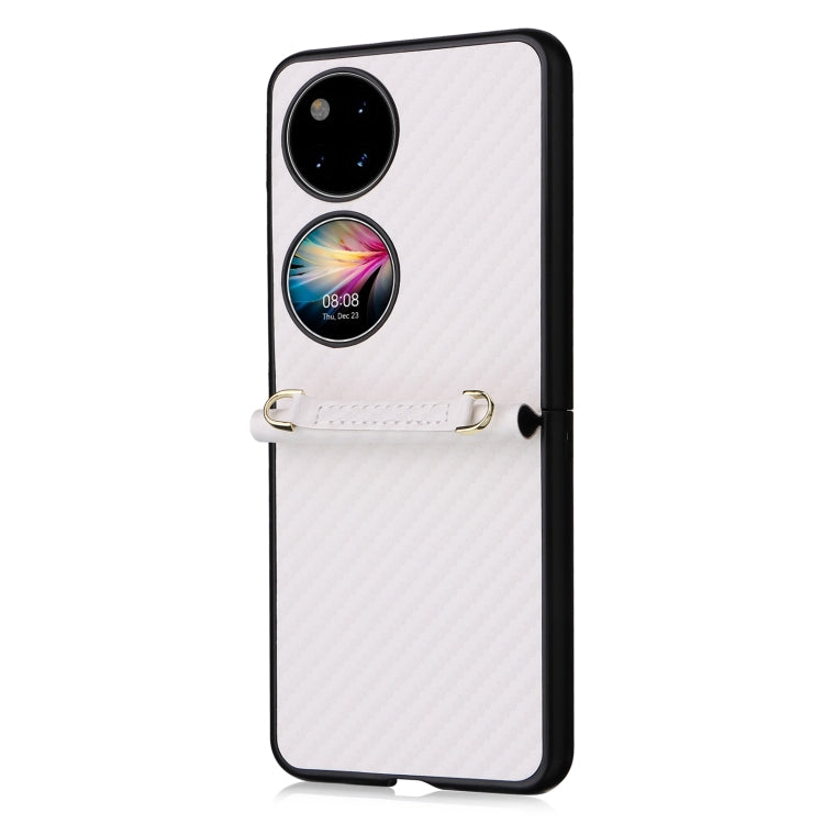 Custodia per telefono PU + TPU in fibra di carbonio, For Huawei P50 Pocket