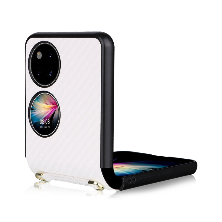 Custodia per telefono PU + TPU in fibra di carbonio, For Huawei P50 Pocket