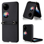 Custodia per telefono PU + TPU in fibra di carbonio, For Huawei P50 Pocket