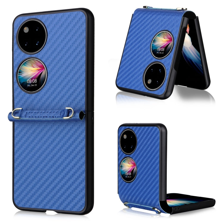 Custodia per telefono PU + TPU in fibra di carbonio, For Huawei P50 Pocket