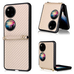 Custodia per telefono PU + TPU in fibra di carbonio, For Huawei P50 Pocket